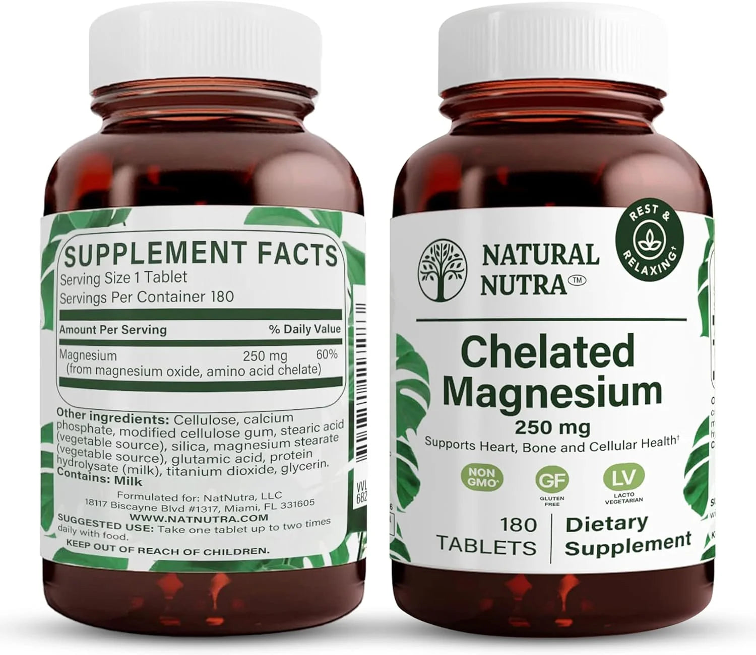 Chelated Magnesium Oxide 250Mg, Promotes Healthy Bones, Dental Health - 90 Tablets